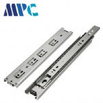 Damping buffer three-section slide rail furniture industrial-grade silent cold-rolled steel rail three-fold sliding door drawer track 45mm