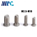Customized fasteners riveting screws stainless steel flat head male screws metric riveting screws M3