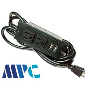 US multifunctional bedside bookcase hotel furniture plug board USB power strip office desktop UL furniture socket