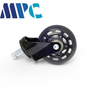 2.5 inch universal wheel pu circlip transparent wheel furniture caster office chair silent sliding casters